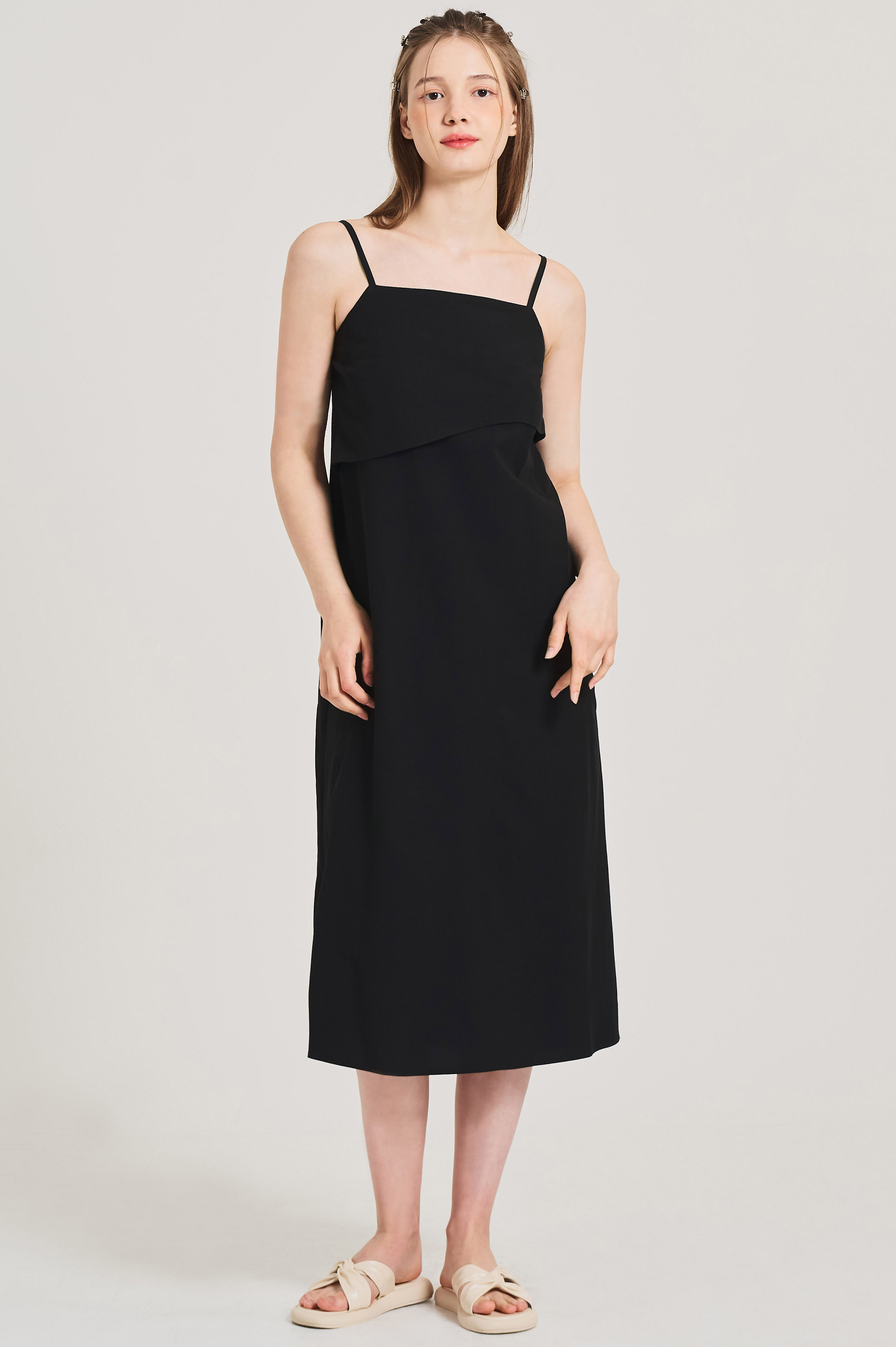 BUCKLE SLEEVELESS DRESS-black, 혜영킴, HYEYEONG KIM designer brand